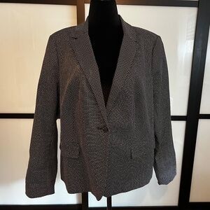 Liz Claiborne Career Black White Checked Blazer, Size XL